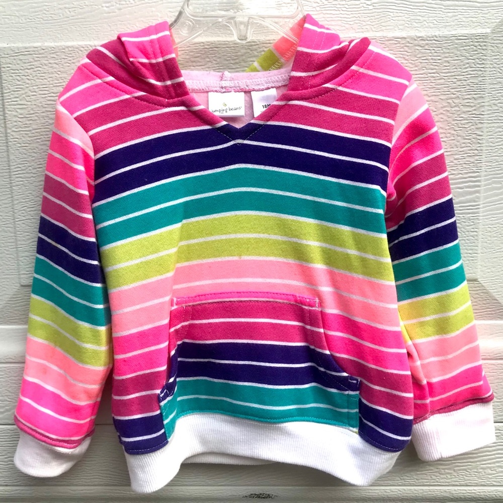 18m Rainbow stripes sweatshirt hoodie pullover sweater multicolored